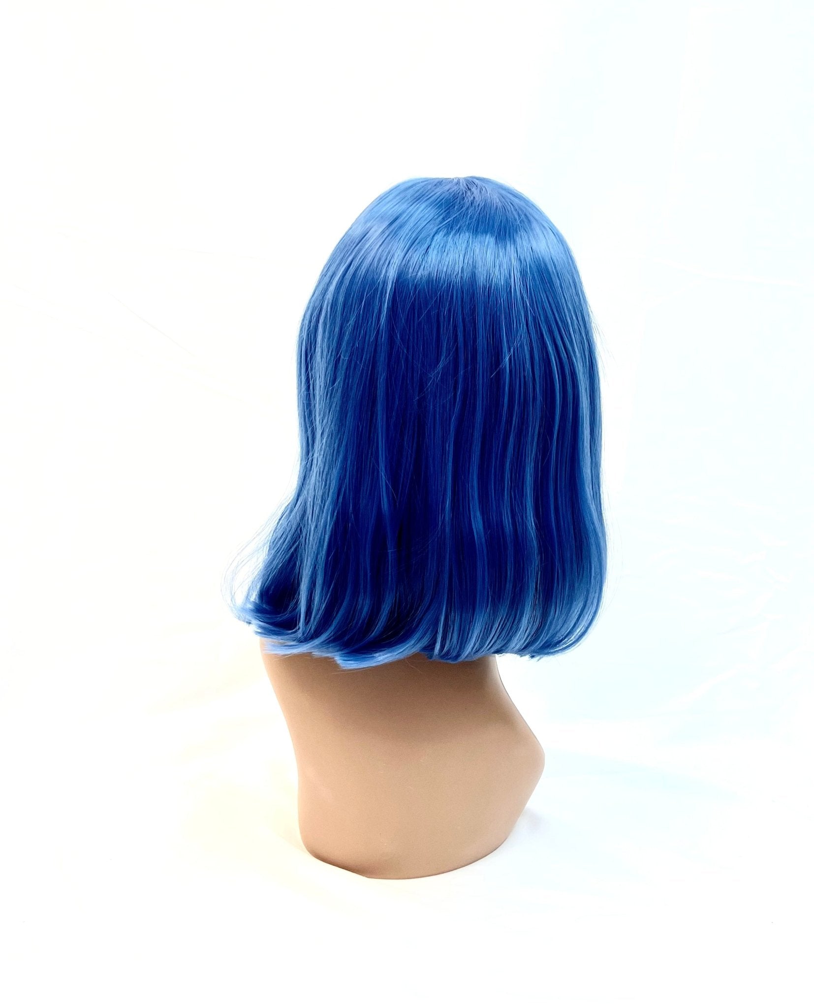 12" Blue Synthetic Bob Wig - Short Straight Hair
