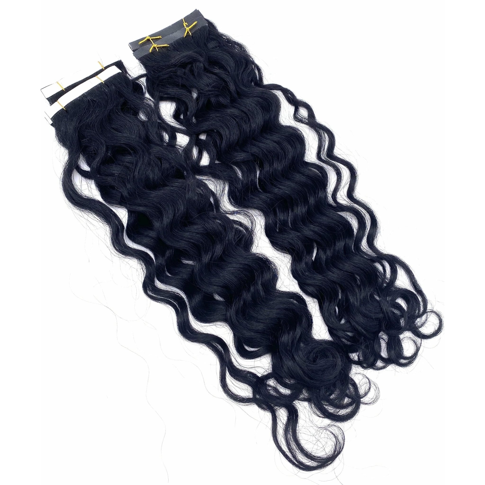 French Wave 18 Inch Tape-In Hair Extensions – 100% Human Hair