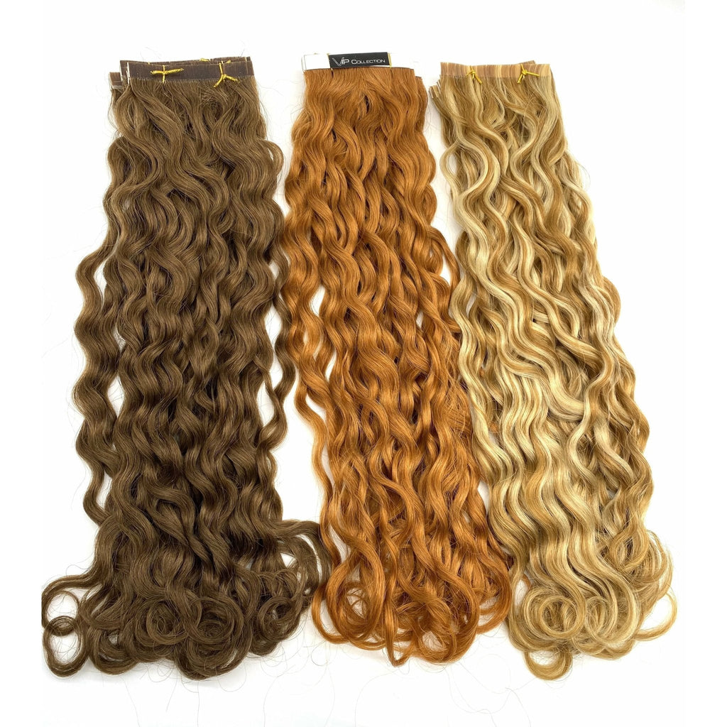 VIP TapeX System 18-inch French Wave human hair extensions in natural finish