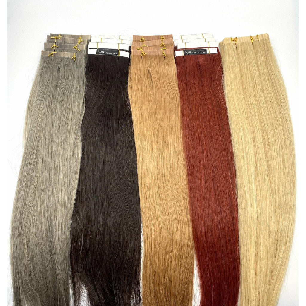 18" Straight Human Hair Tape-In Extensions