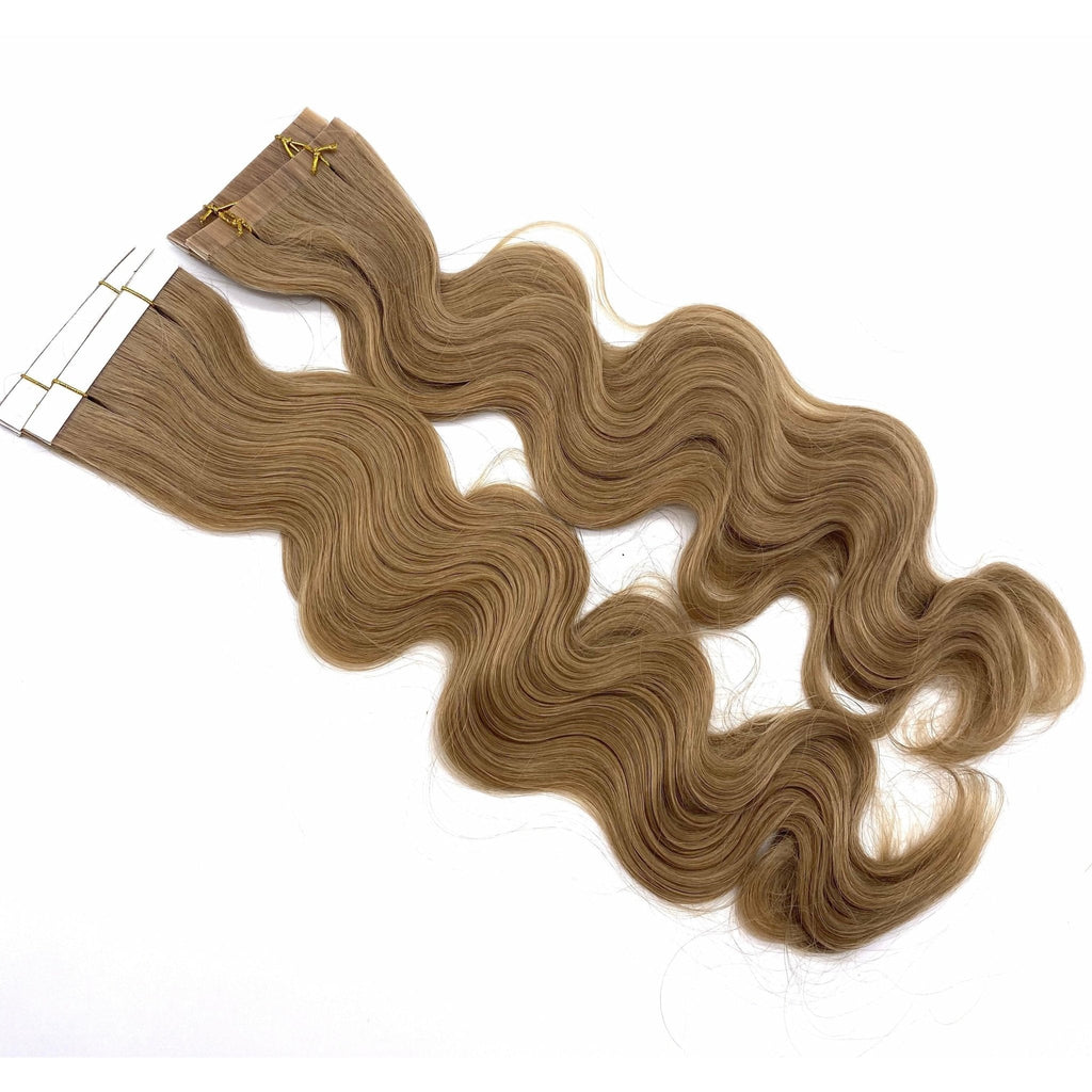 18" Wavy Human Hair Tape-In Extensions
