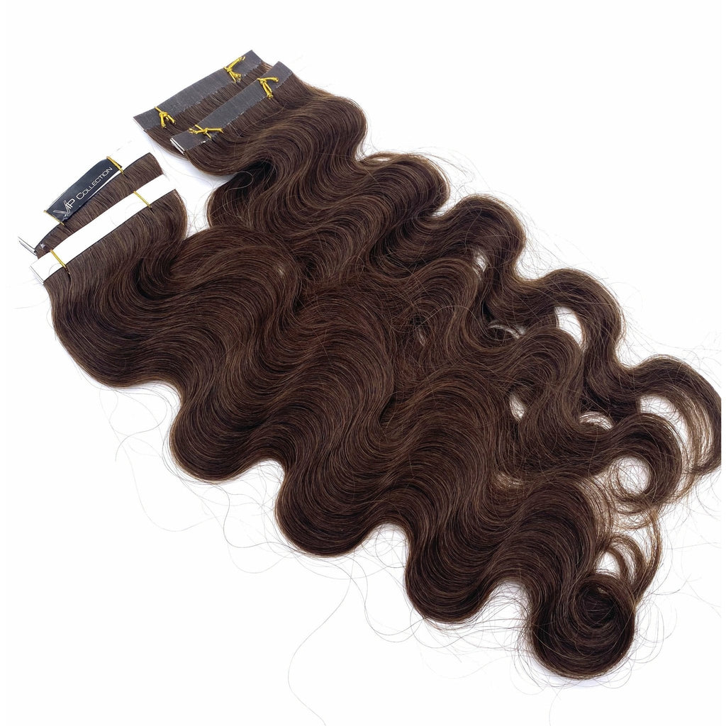 18" Wavy Human Hair Tape-In Extensions