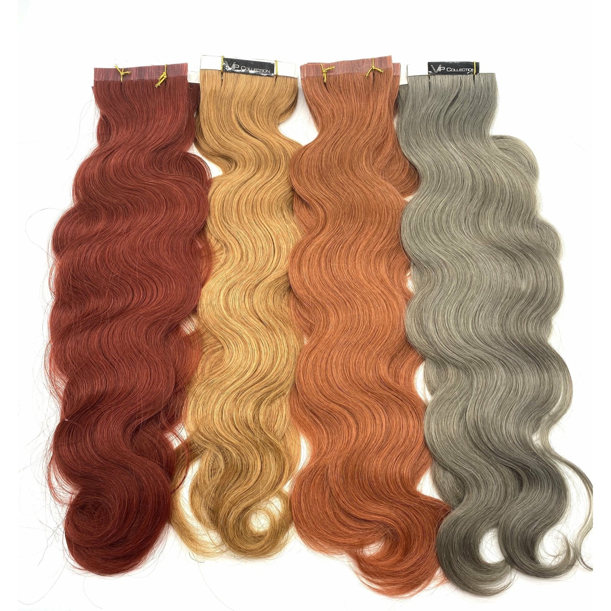 VIP TapeX System 18 inch wavy human hair extensions in various colors