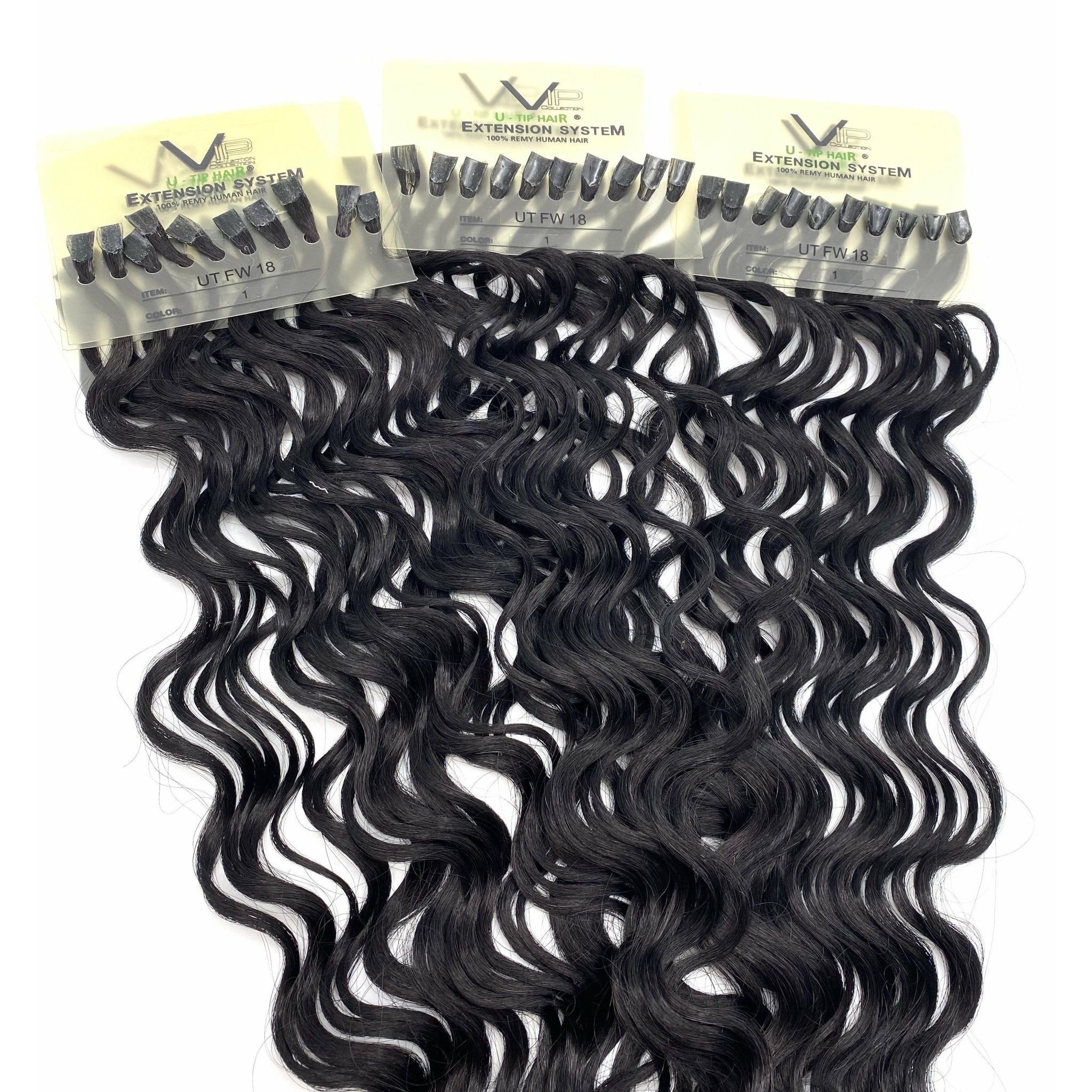 18" Curly U-Tip Human Hair Extensions - French Wave Volume