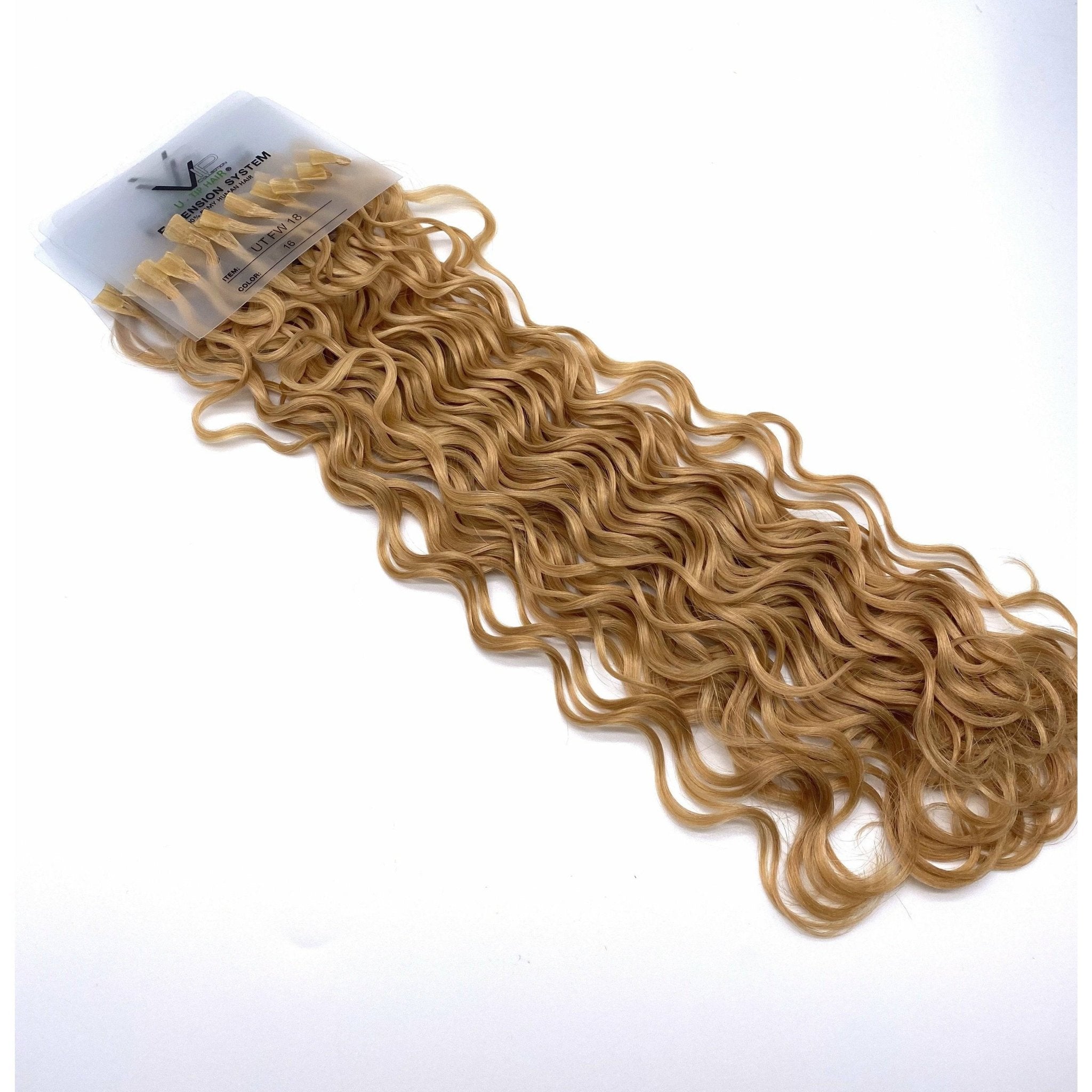 18" Curly U-Tip Human Hair Extensions - French Wave Volume
