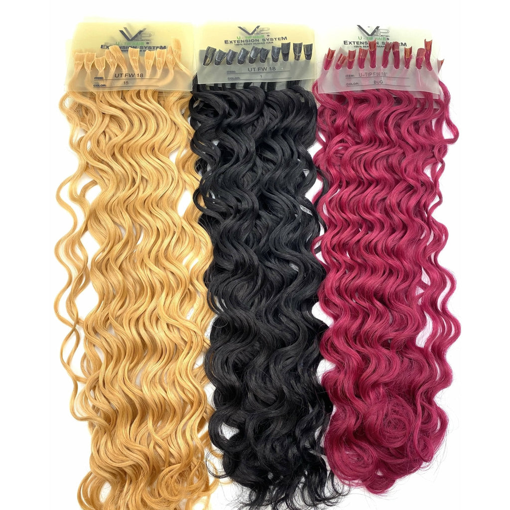 18" Curly U-Tip Human Hair Extensions - French Wave Volume