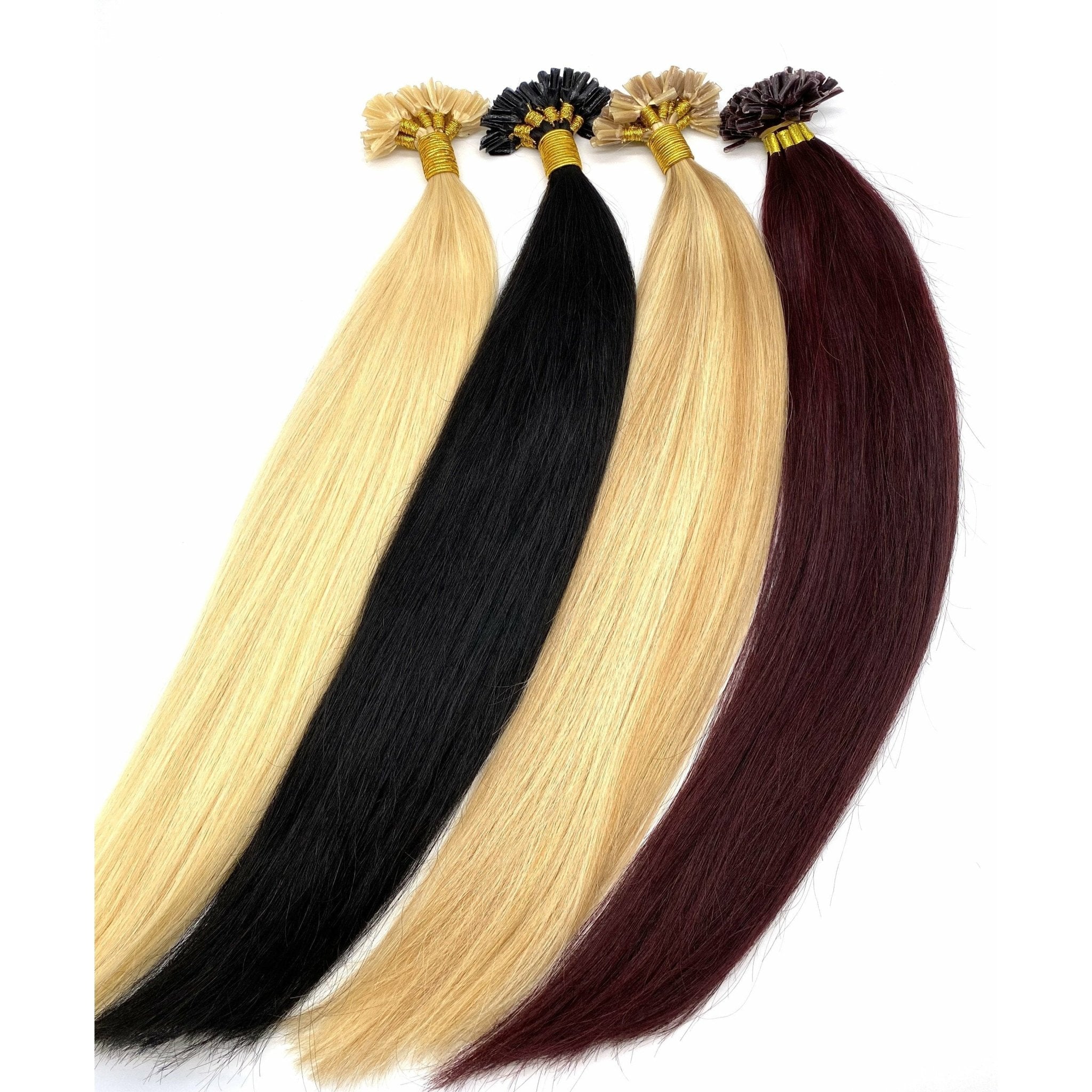 VIP U-Tip System 18 inch straight human hair extensions in a natural glossy finish