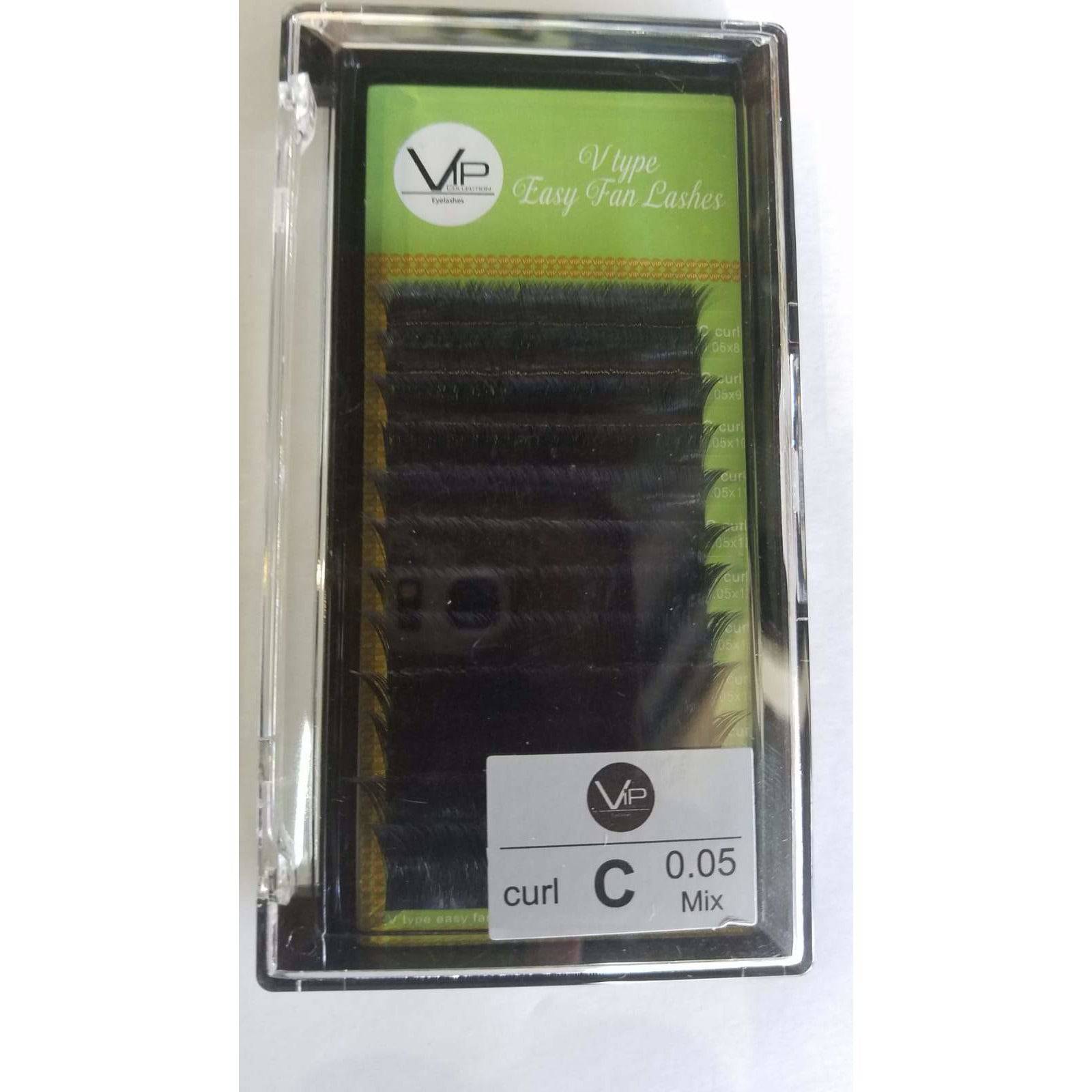 V Type Easy Fan Lashes 0.05 C Curl 12 Lines Black