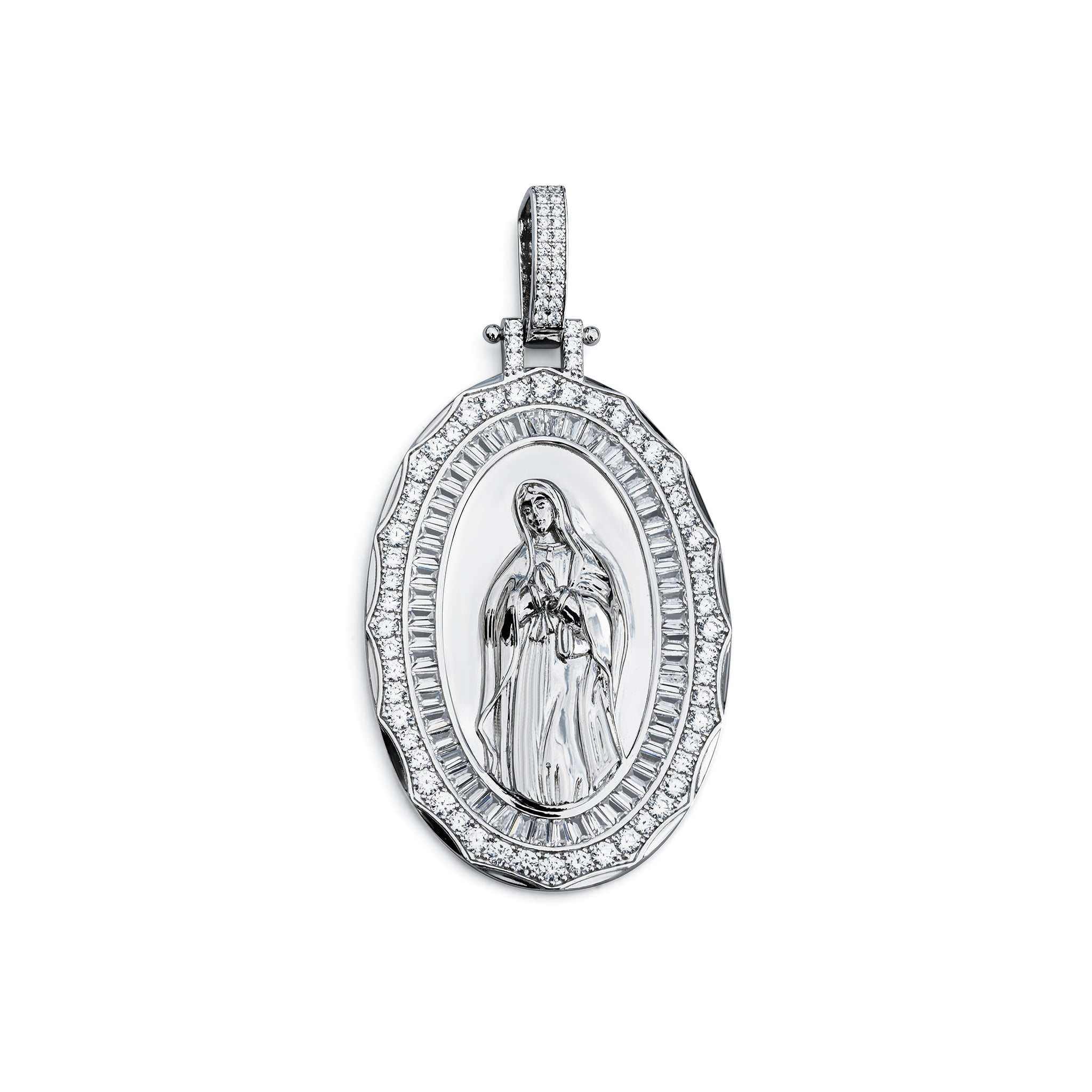 Virgin Mary Amulet Pendant 925 Sterling Silver