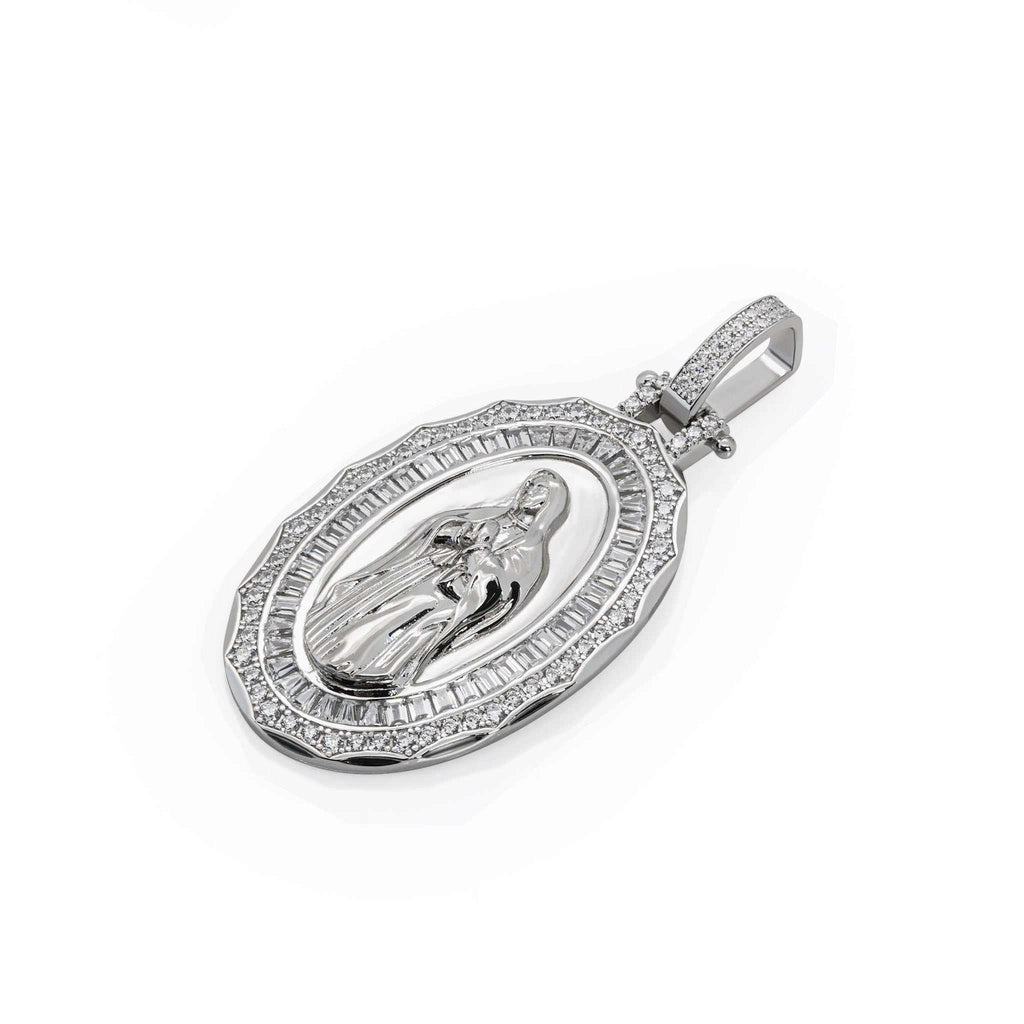 Virgin Mary Amulet Pendant 925 Sterling Silver