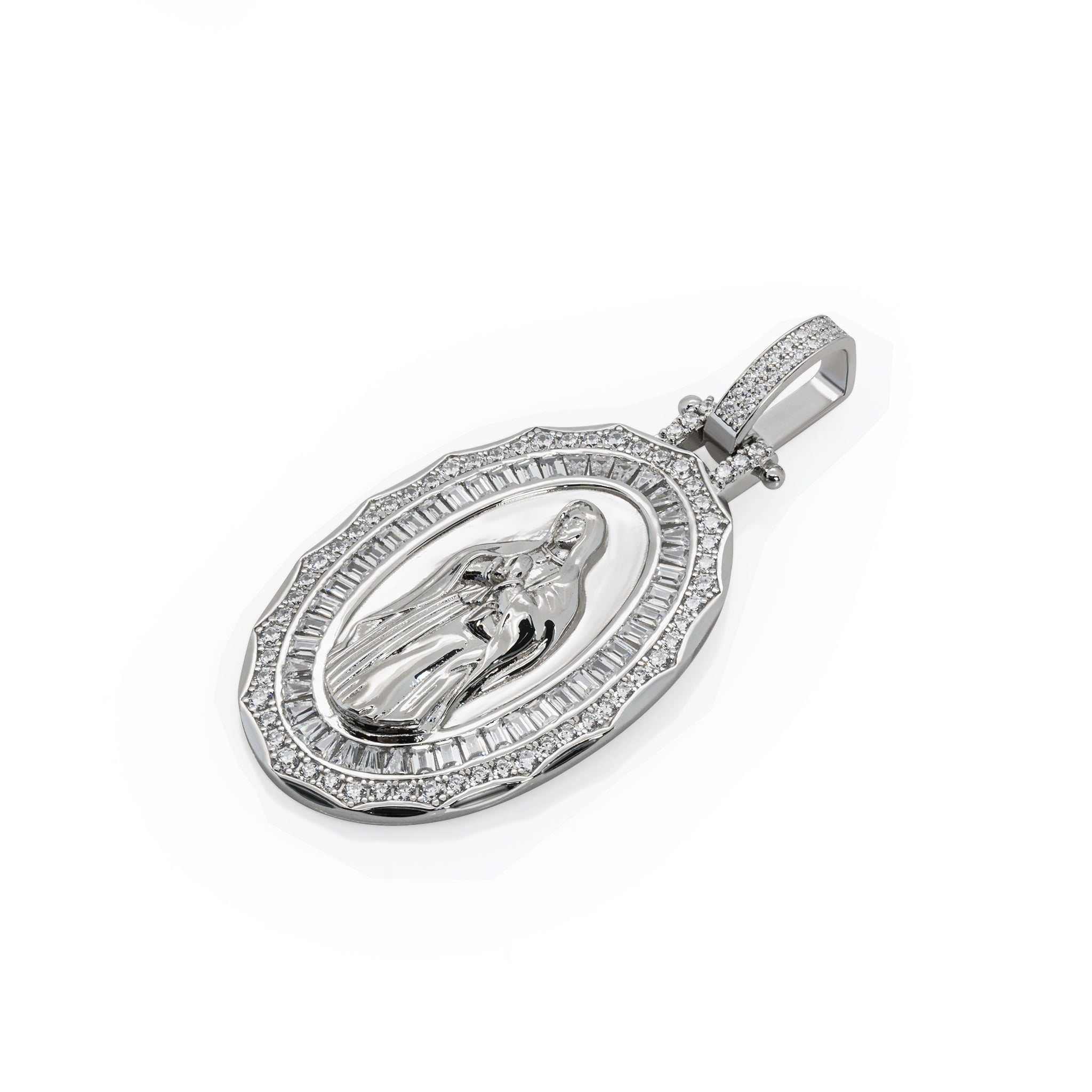 Virgin Mary Amulet Pendant 925 Sterling Silver