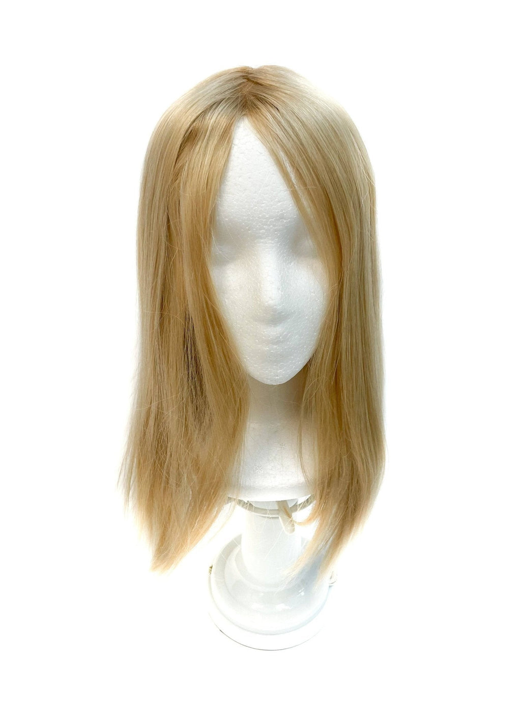 Virgin Remy human hair silk straight 16-inch top topper piece in natural finish