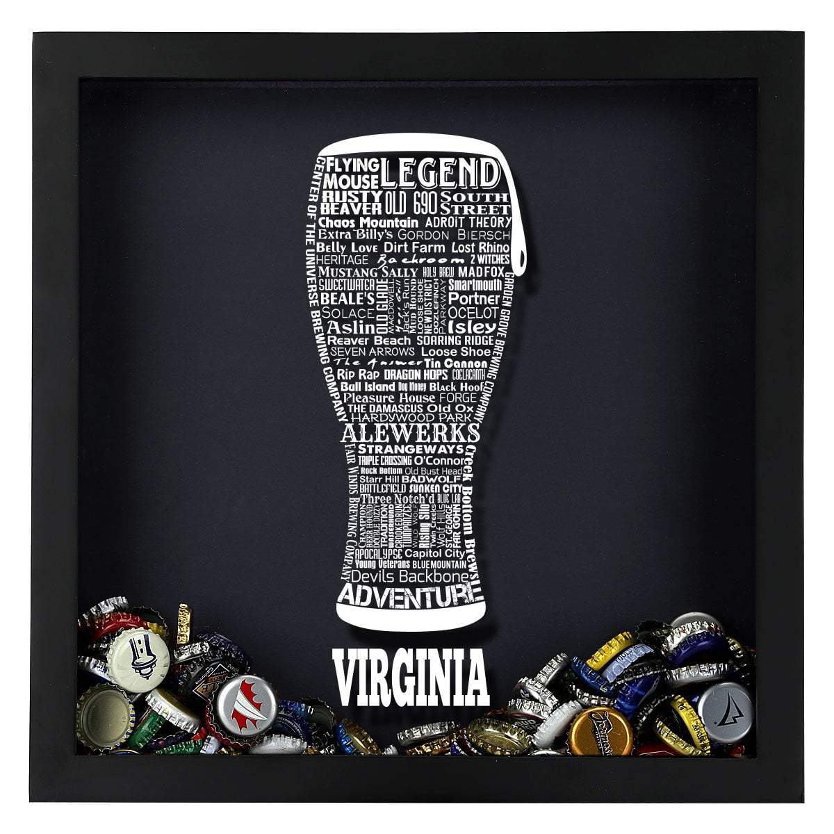 Virginia Beer Typography Shadow Box