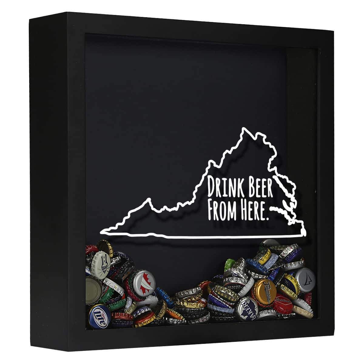Virginia Drink Beer From Here Beer Cap Shadow Box