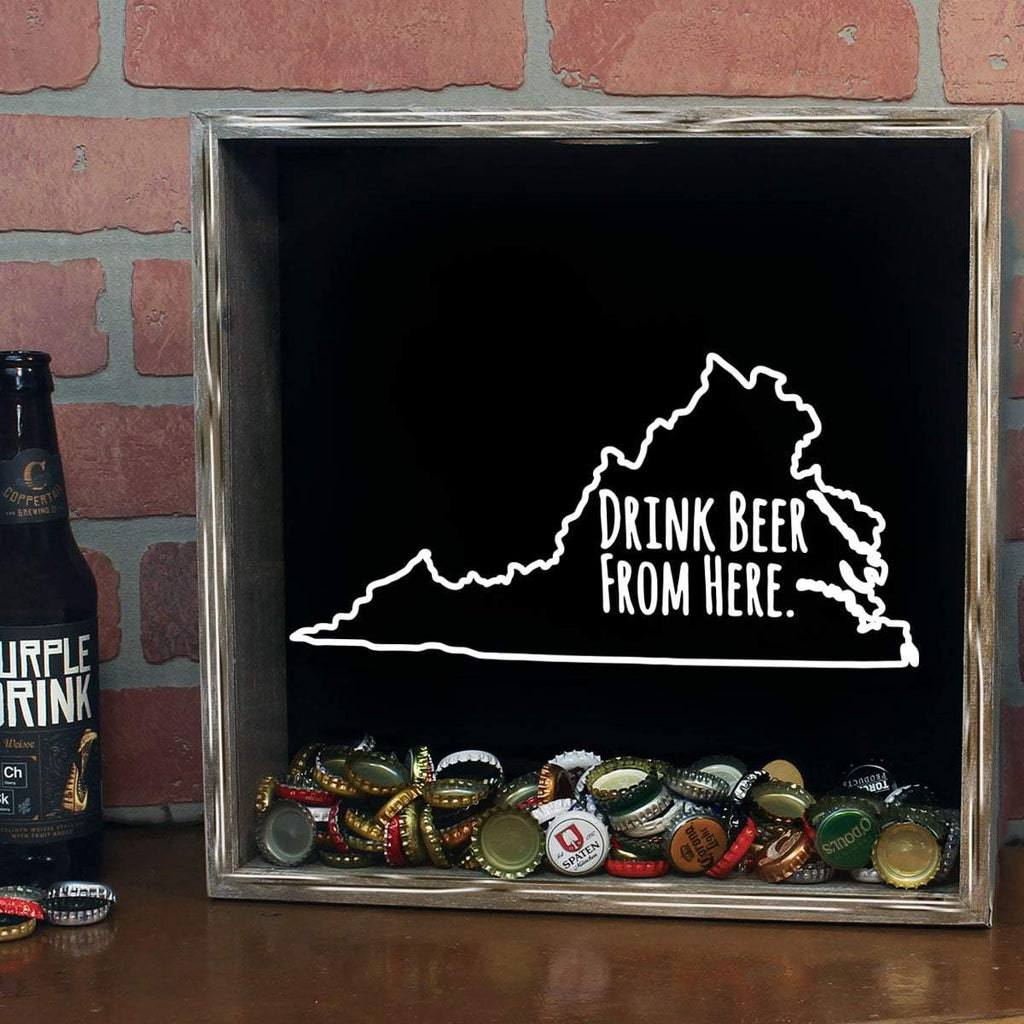 Virginia Drink Beer From Here Beer Cap Shadow Box