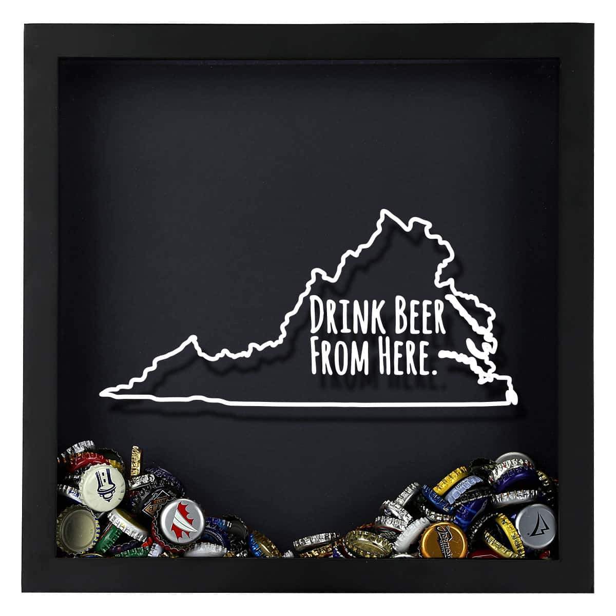 Virginia Drink Beer From Here Beer Cap Shadow Box