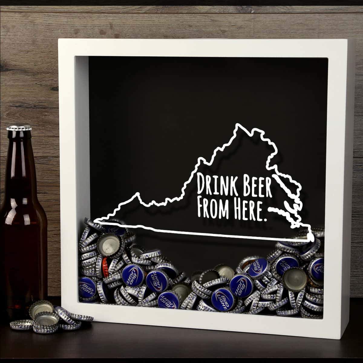 Virginia Drink Beer From Here Beer Cap Shadow Box