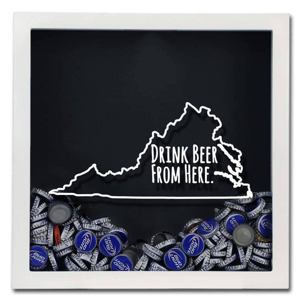 Virginia Drink Beer From Here Beer Cap Shadow Box