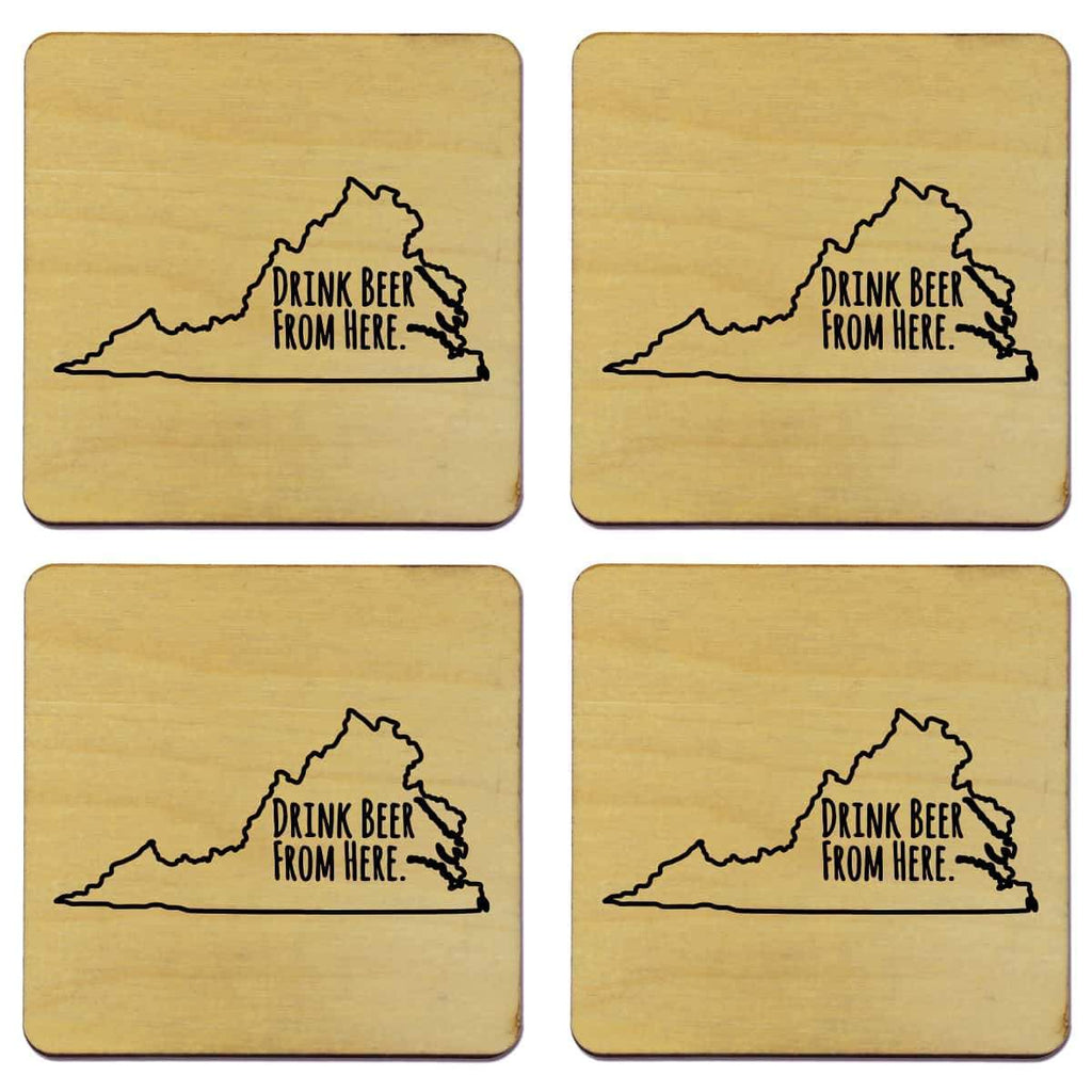 Virginia Drink Beer From Here Coasters