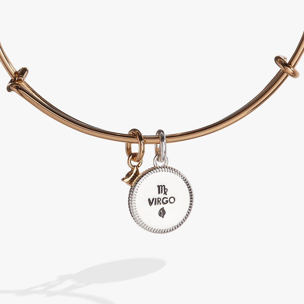 Virgo Zodiac Constellation Charm Bangle in Two-Tone Finish