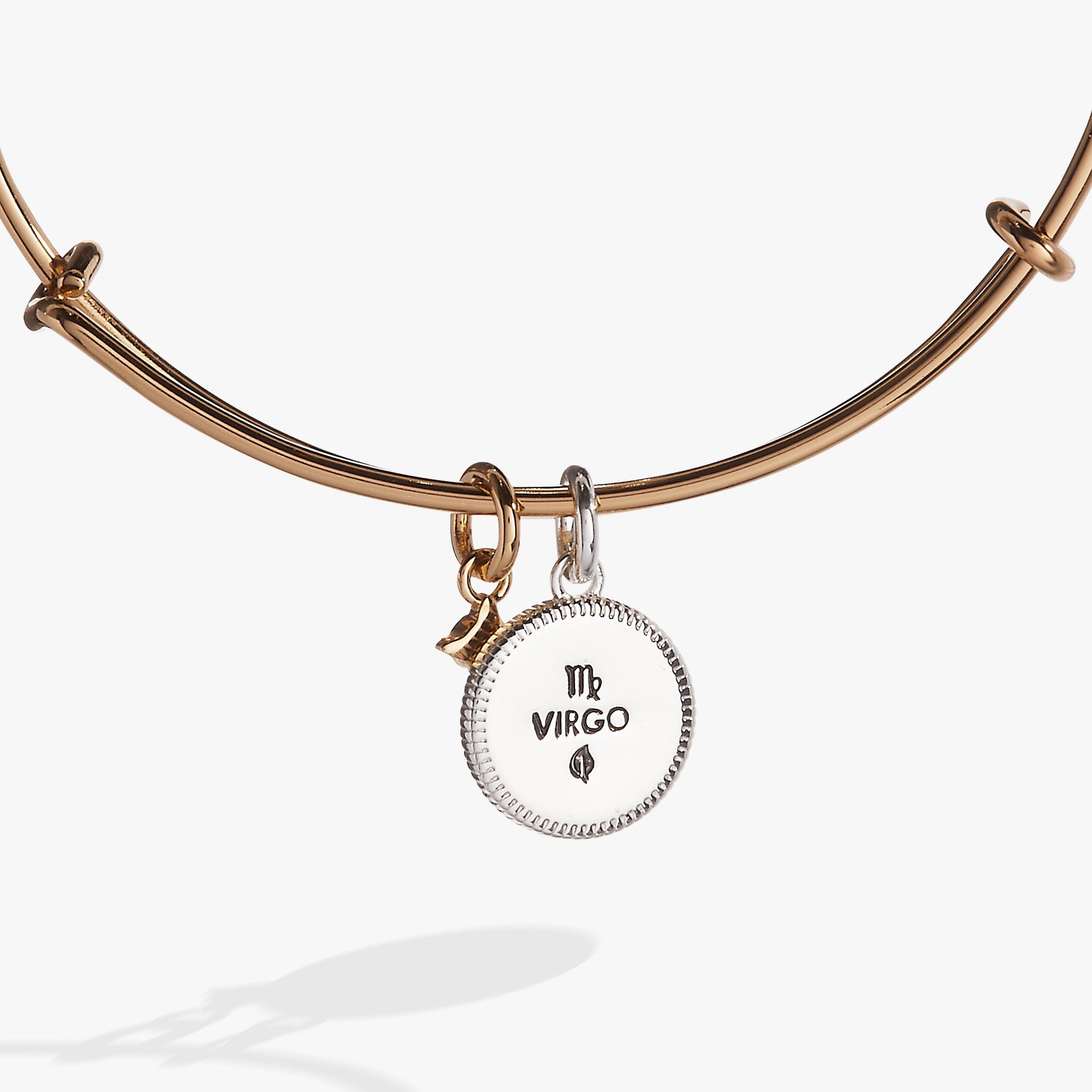 Virgo Zodiac Constellation Charm Bangle in Two-Tone Finish