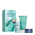 Virtue Recovery Discovery Kit featuring teal and white bottles and a blue treatment jar.