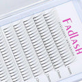 Close up of professional volume lash extensions with stable curl design