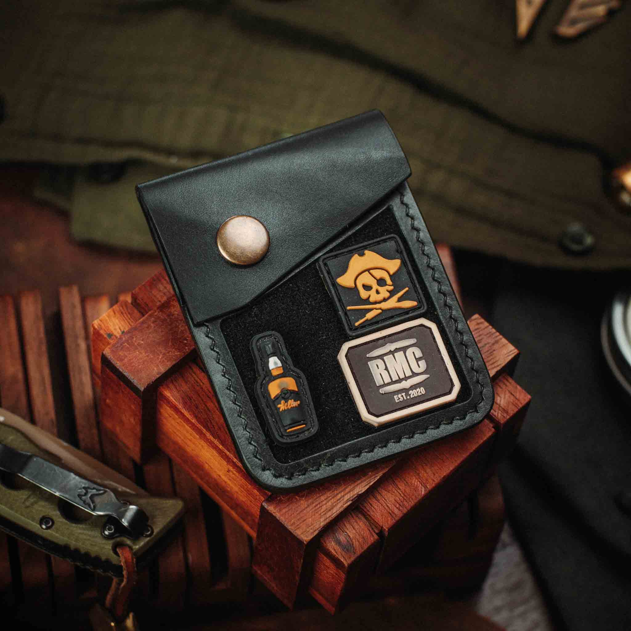 Leather Velcro Wallet - Voyager v2 | Patch Display Card Holder | EDC