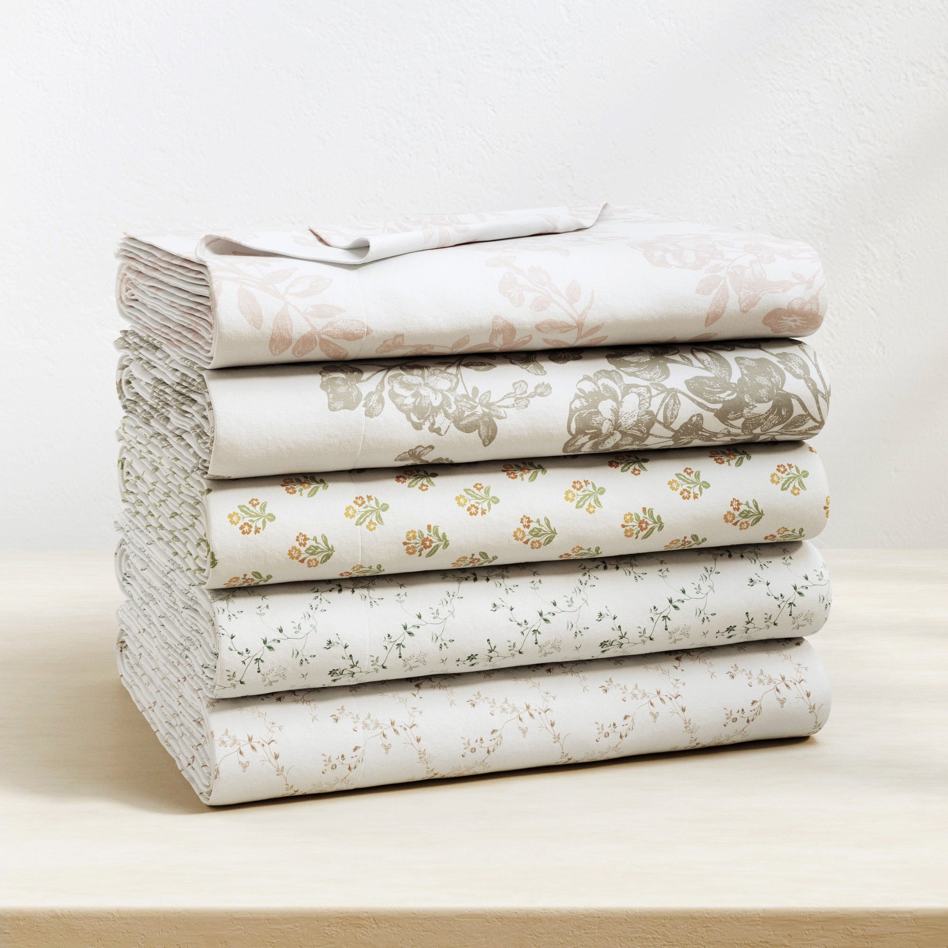 Winter Floral Turkish Cotton Flannel Sheet Set Ultra-Soft - Image 12
