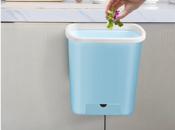 Wall-Mounted Kitchen Trash Can and Organizer Shelf