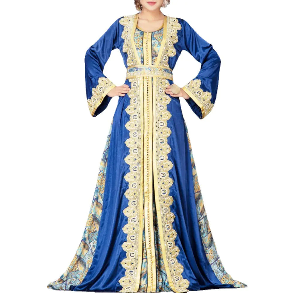 Middle Eastern Printed Muslim Robe Dress