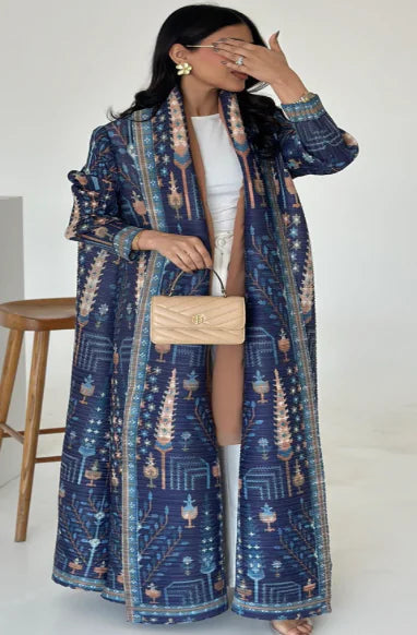 Pleated Print Plus Robe
