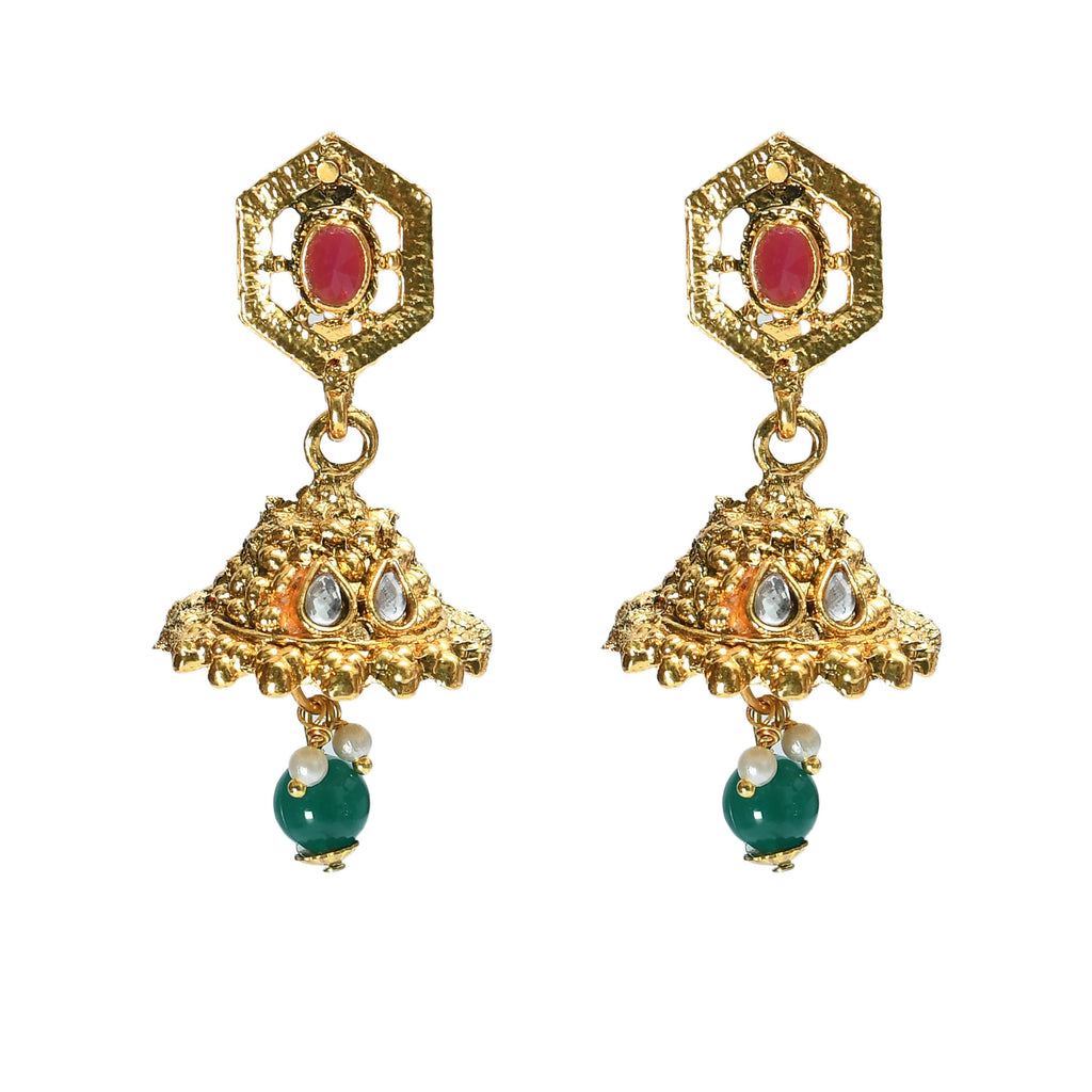 Meena and Pearl Work Gold-Polished Brass Statement Choker