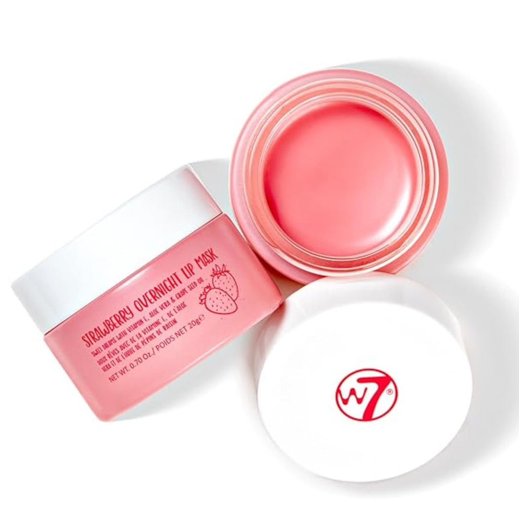 W7 Sweet Dreams Overnight Strawberry Lip Mask container for nourishing dry lips
