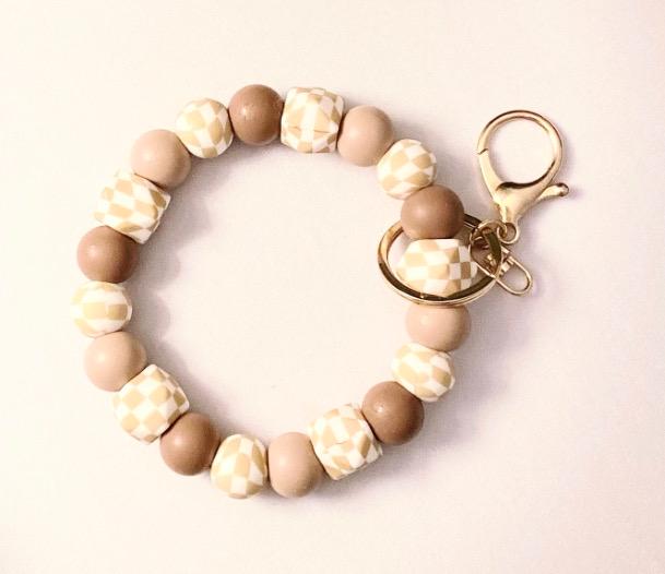 Checkered Silicone Bead Wristlet