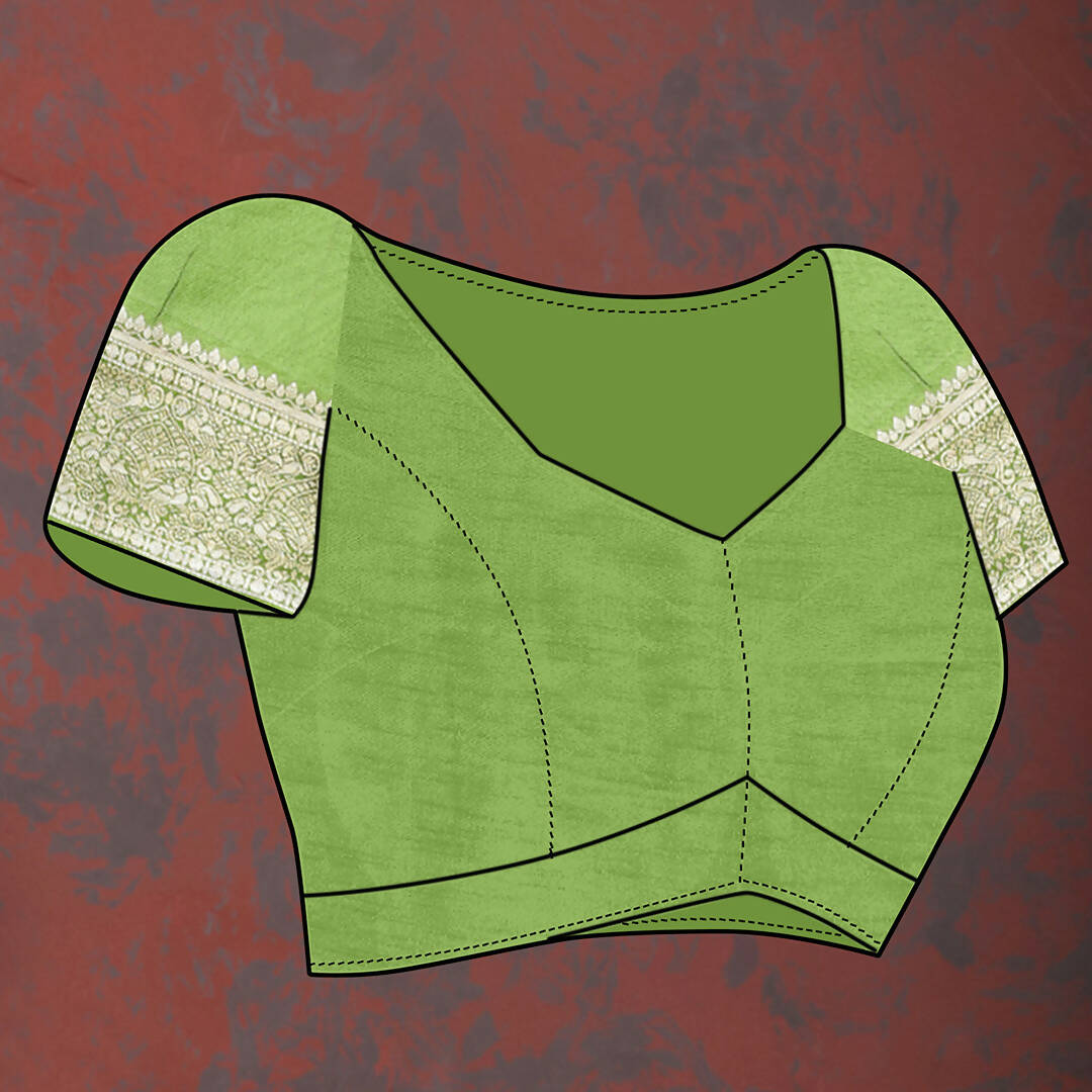 Parotgreen Soft Silk Saree with Gold Zari Woven Pattern