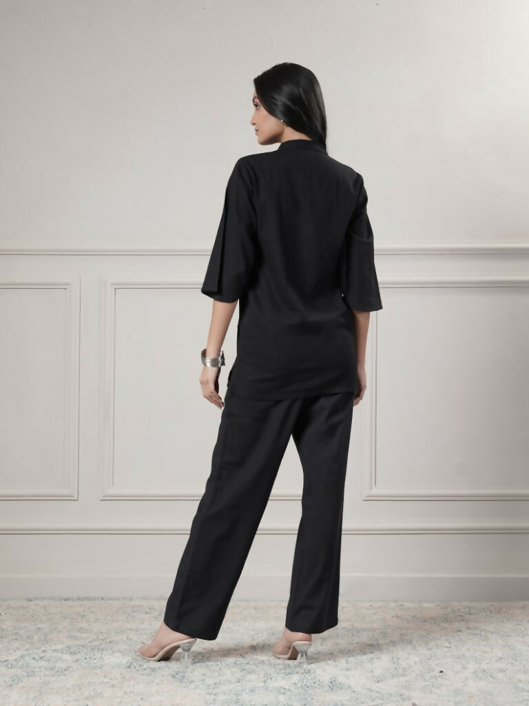 Joban Fashion Women's Black Top With Pant