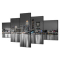 Louisville Wall Art Kentucky Louisville Wall Decor Black and White Louisville Skyline Picture Canvas Print City Night Painting Frame Office Home Living Room Bedroom Decoration(60x32 inches)