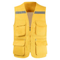 Men's Reflective Safety Vest with Multi-Pocket Mesh Design