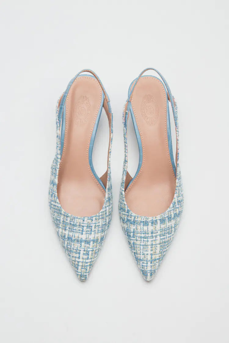 Tweed Slingback Heels with Sculptural Round Heel - Image 19