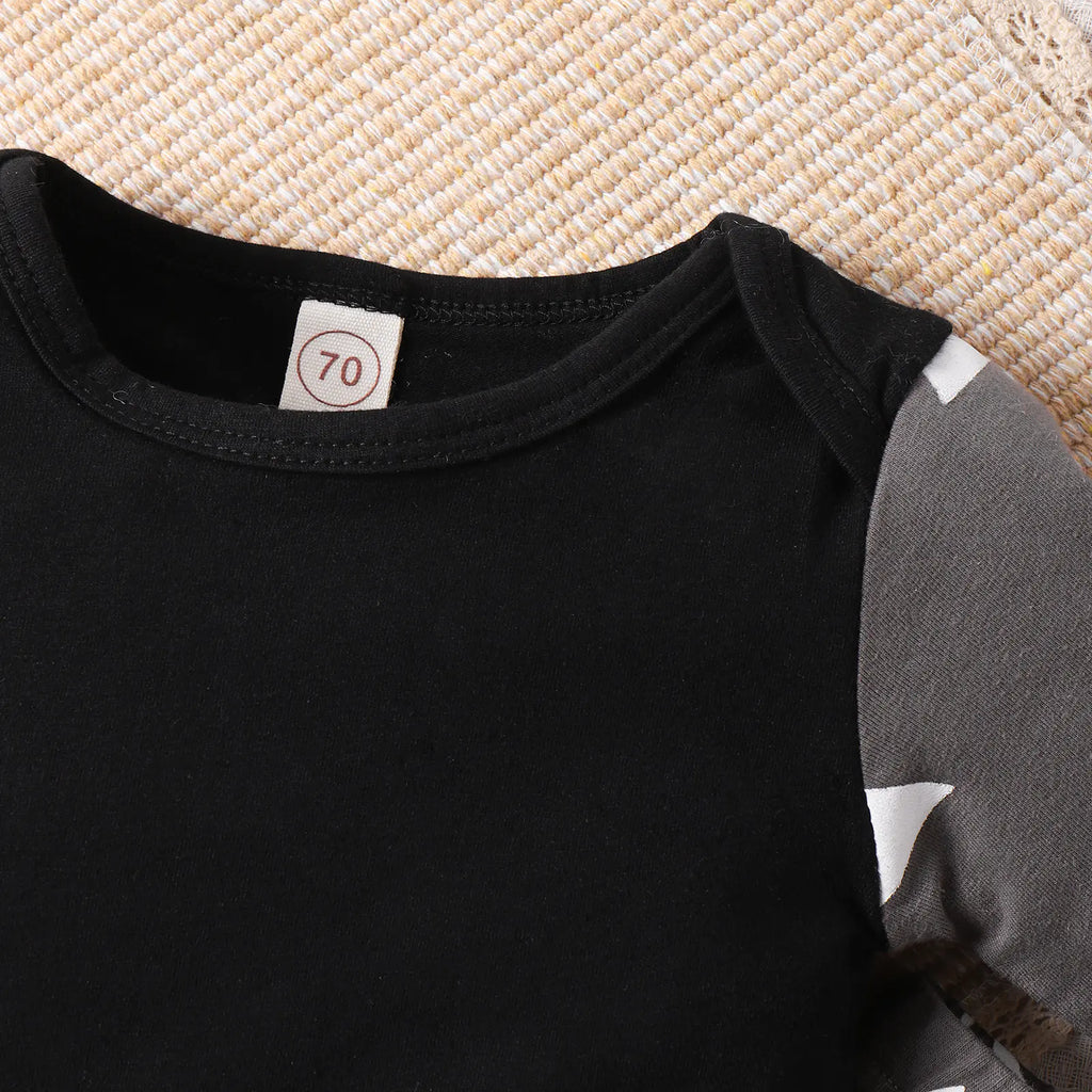 Triangle Print Deer Baby Bodysuit | Autumn Outfit