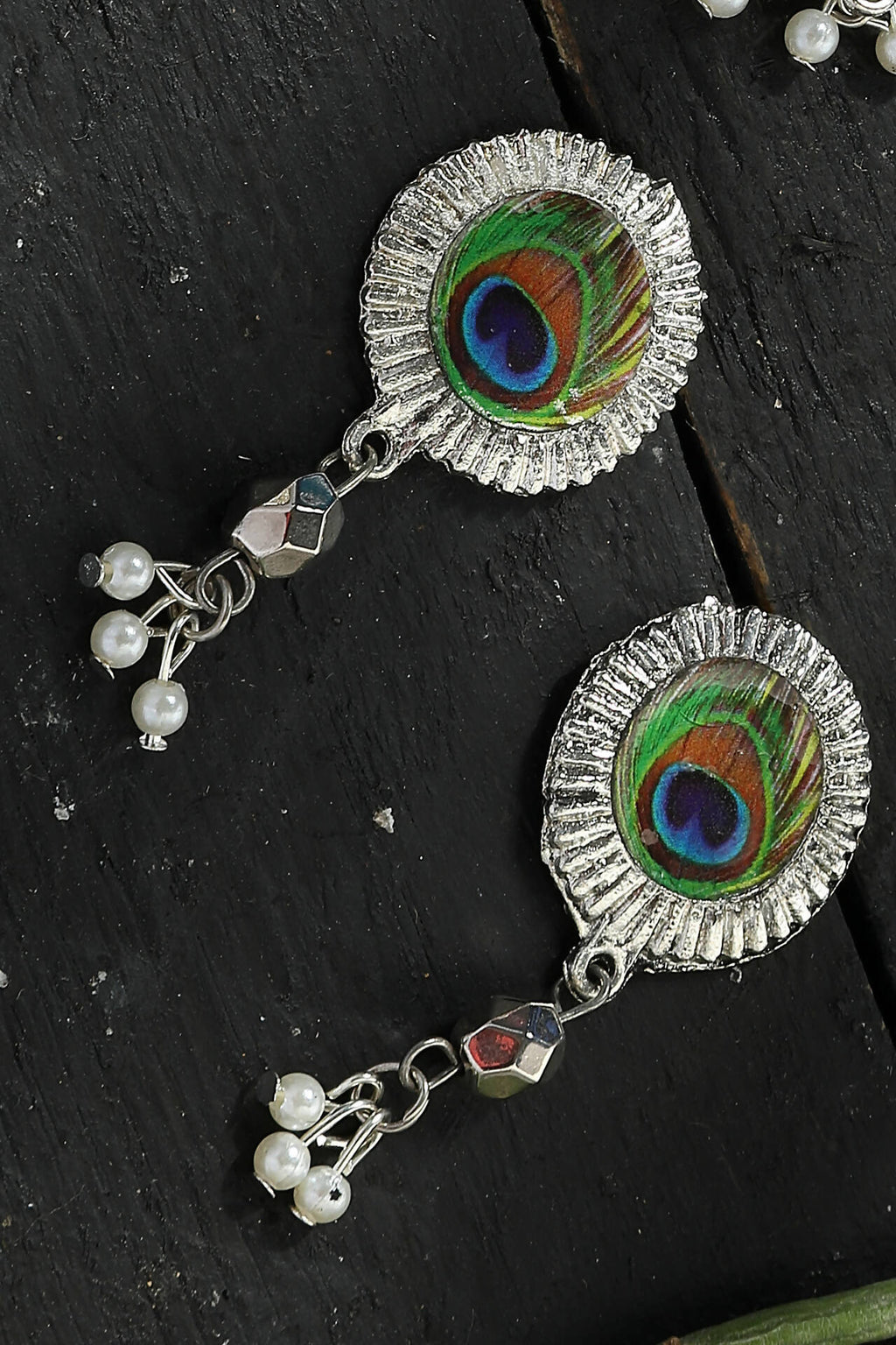 Oxidised Silver-Plated Brass Long Necklace for Women