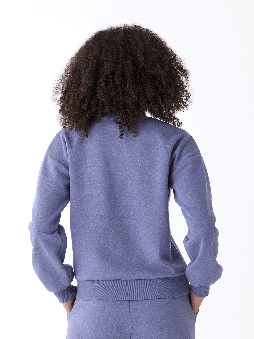 Constance Women's Triblend Fleece Half Zip Pullover in Blue