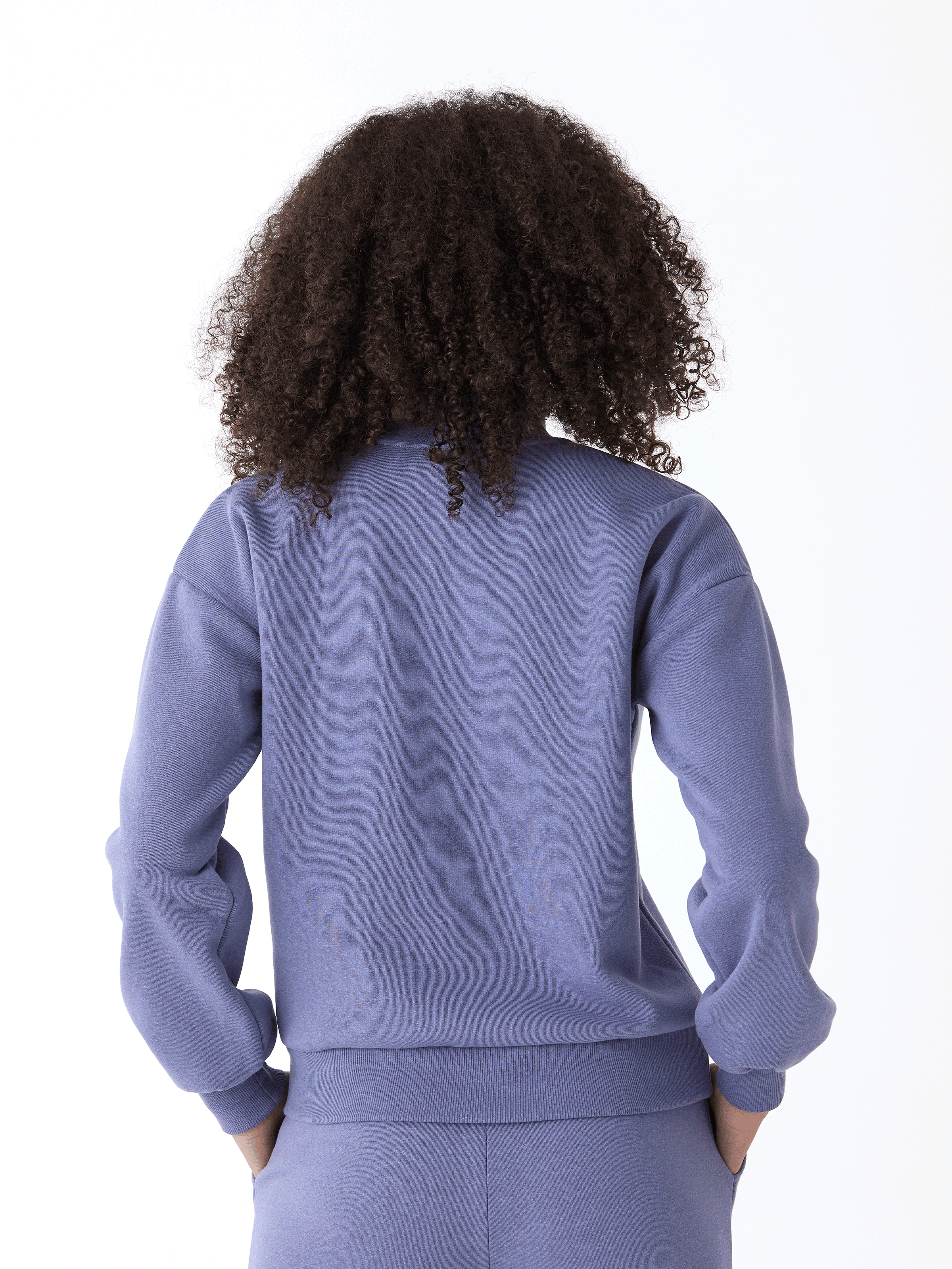 Constance Women's Triblend Fleece Half Zip Pullover in Blue