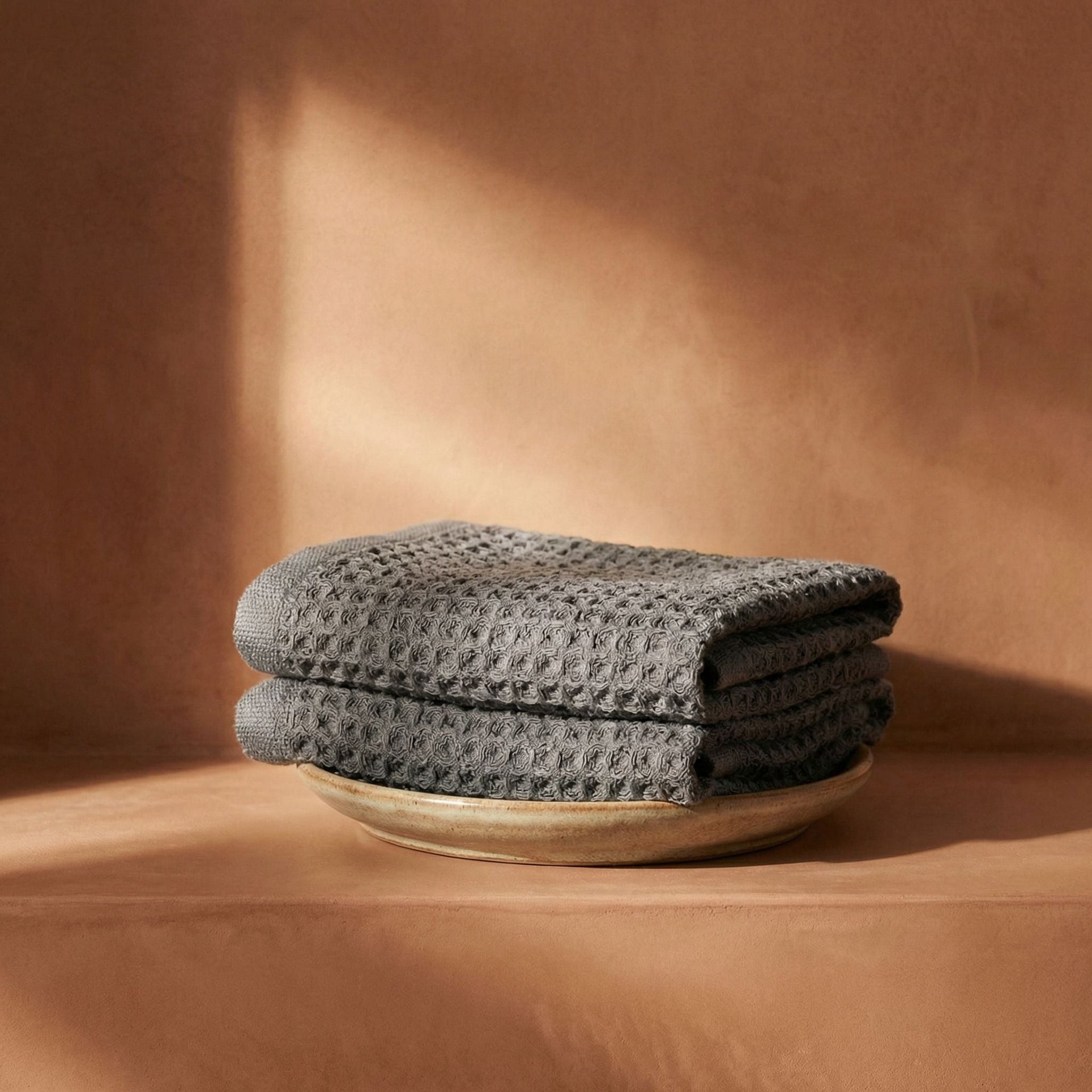Sedona White Cotton Waffle Weave Bath Towel