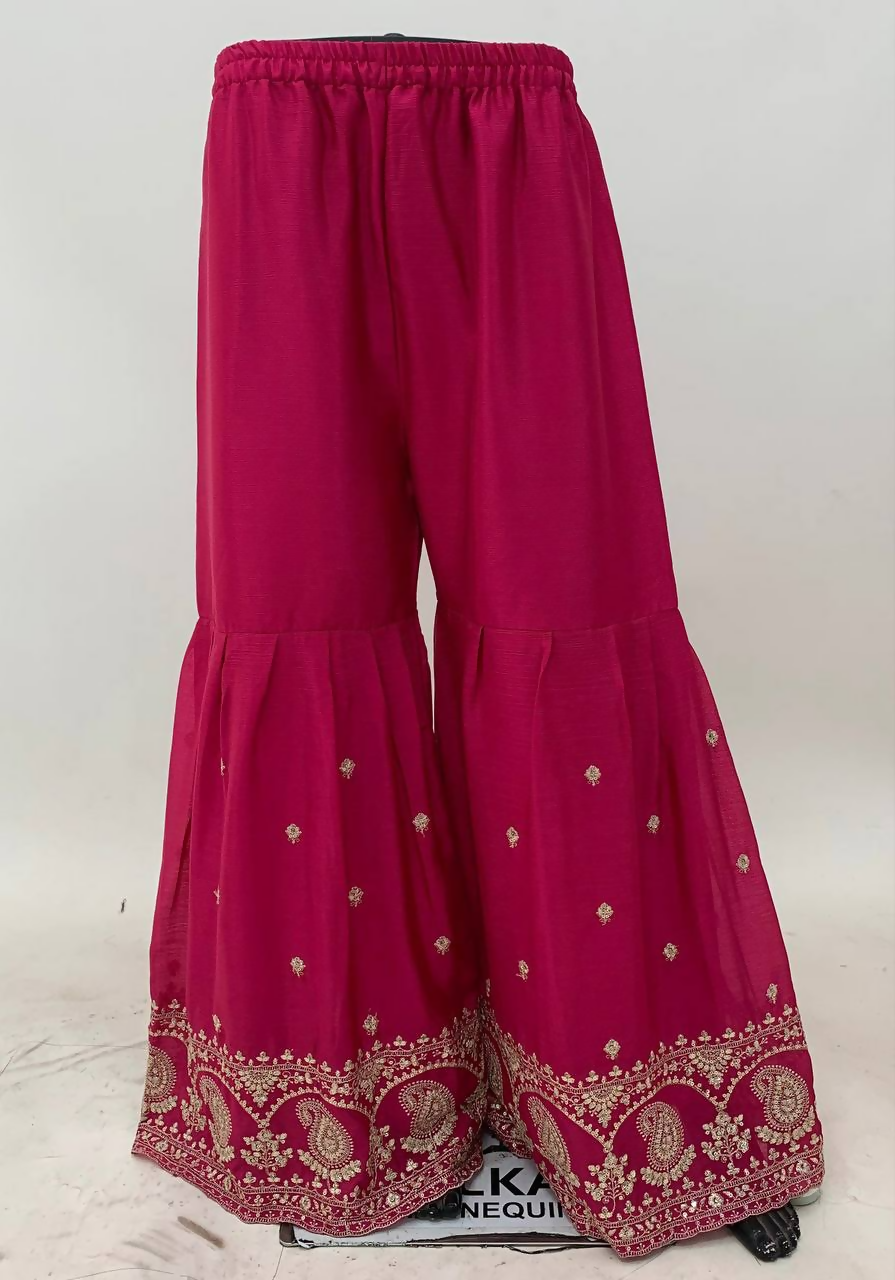 Pink Chinon Embroidered Salwar Kameez with Sequin Work - Stitched