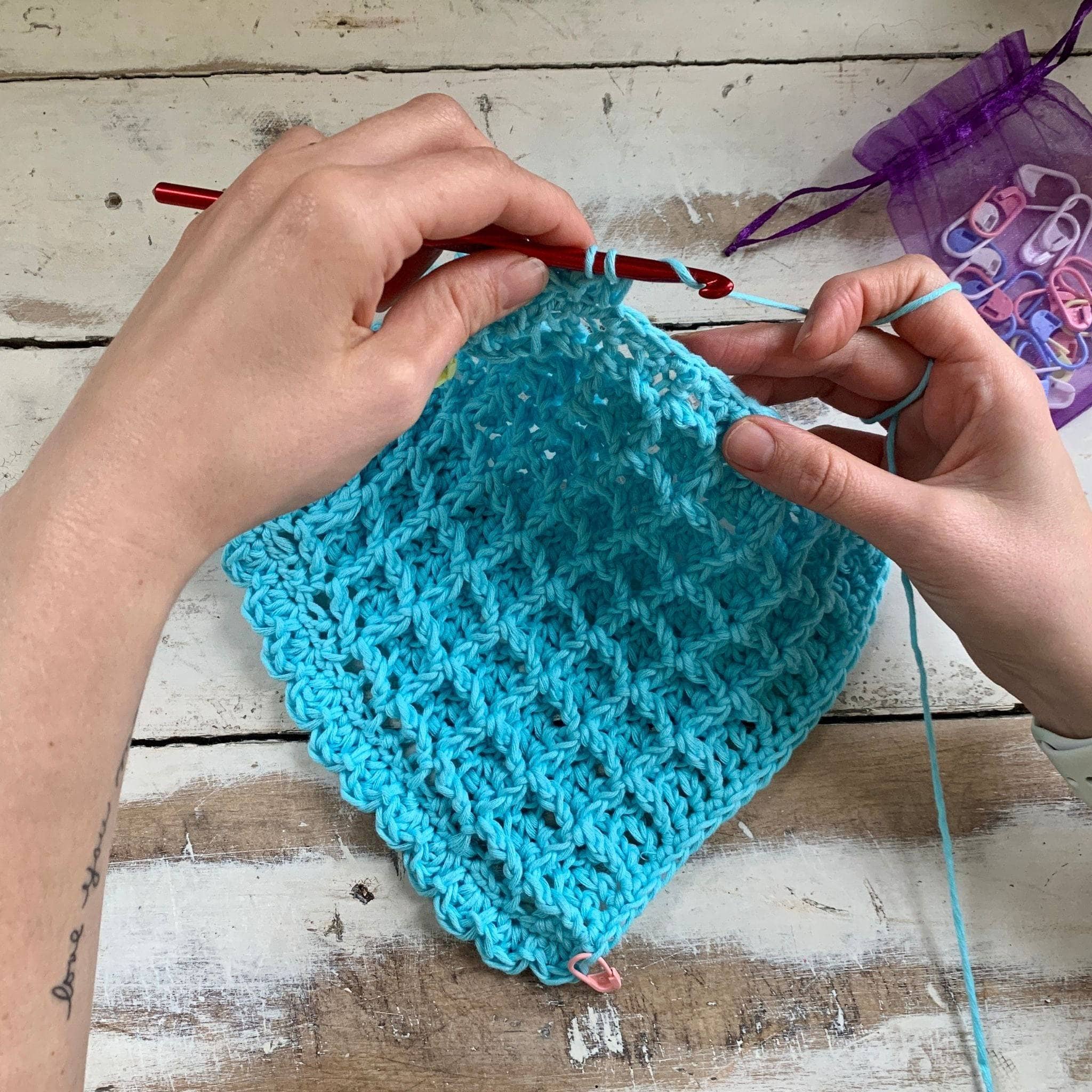 Waffle Stitch Washcloth Crochet Pattern for Beginners