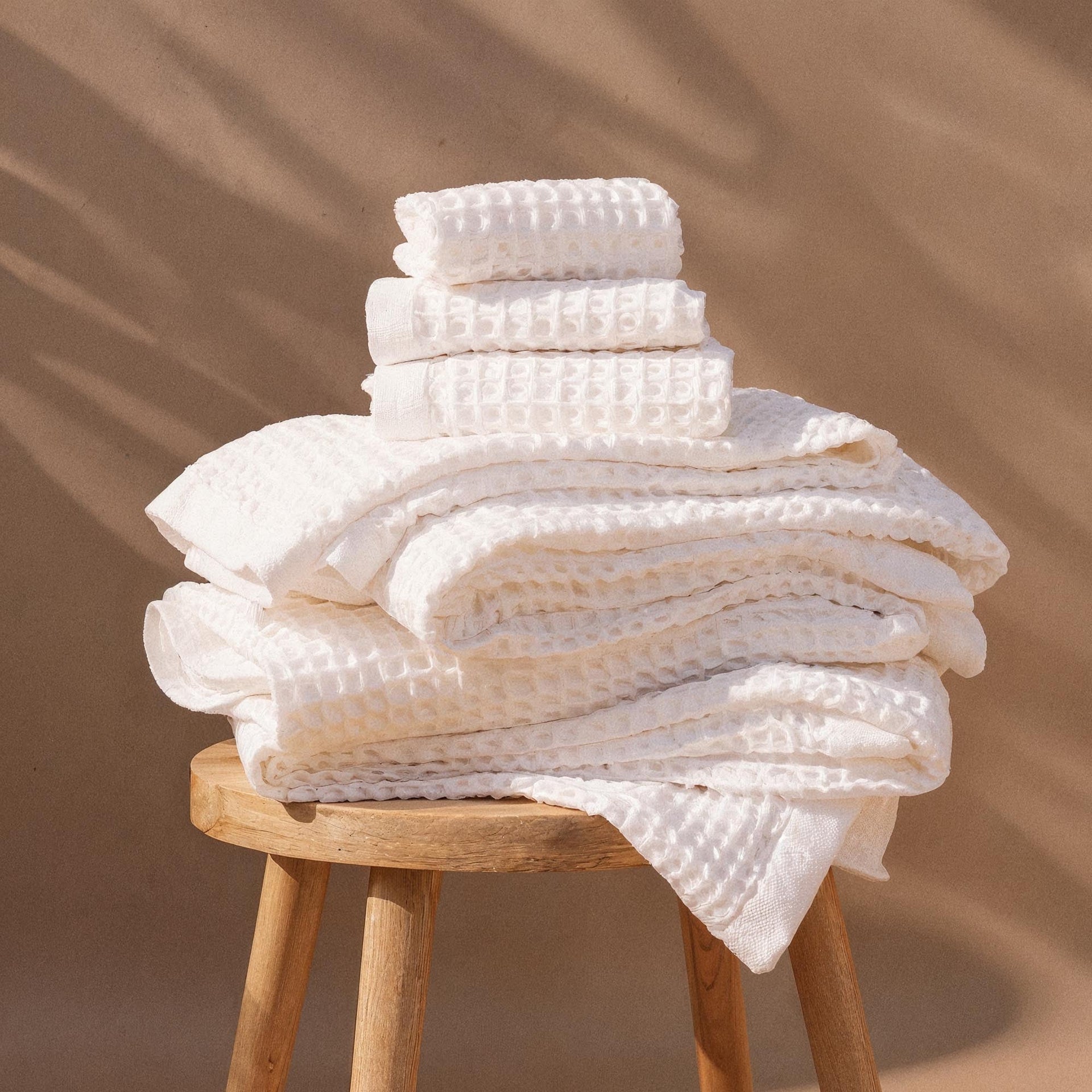 Sedona White Cotton Waffle Weave Bath Towel - Image 29