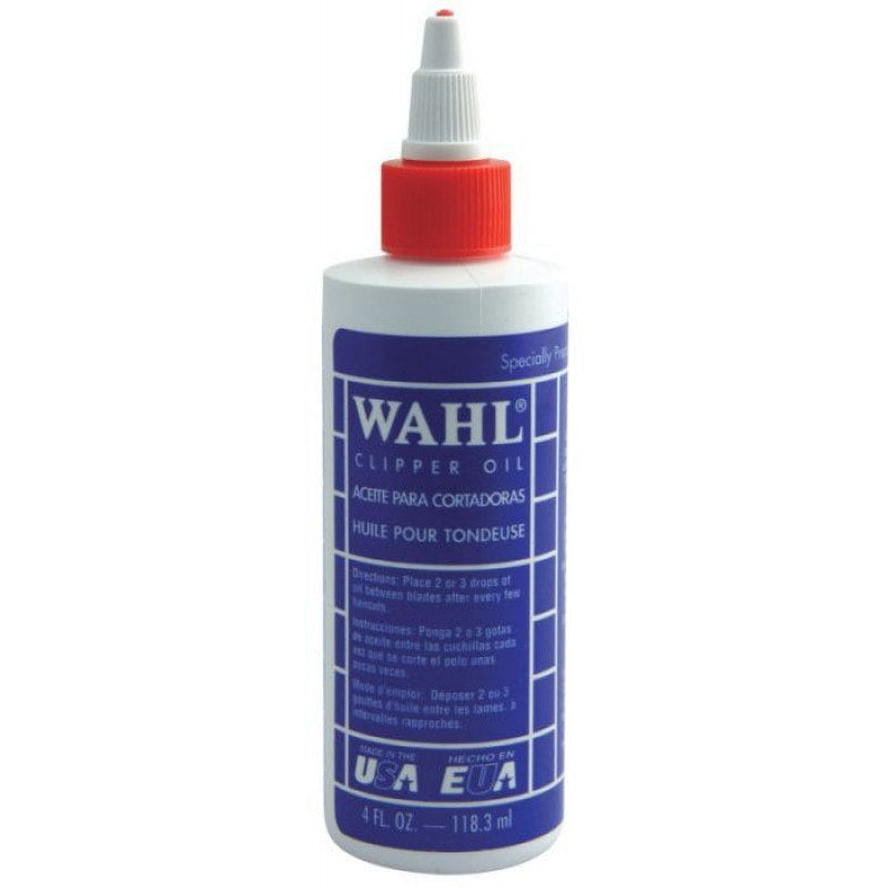 4 oz bottle of Wahl Clipper Oil for professional blade maintenance