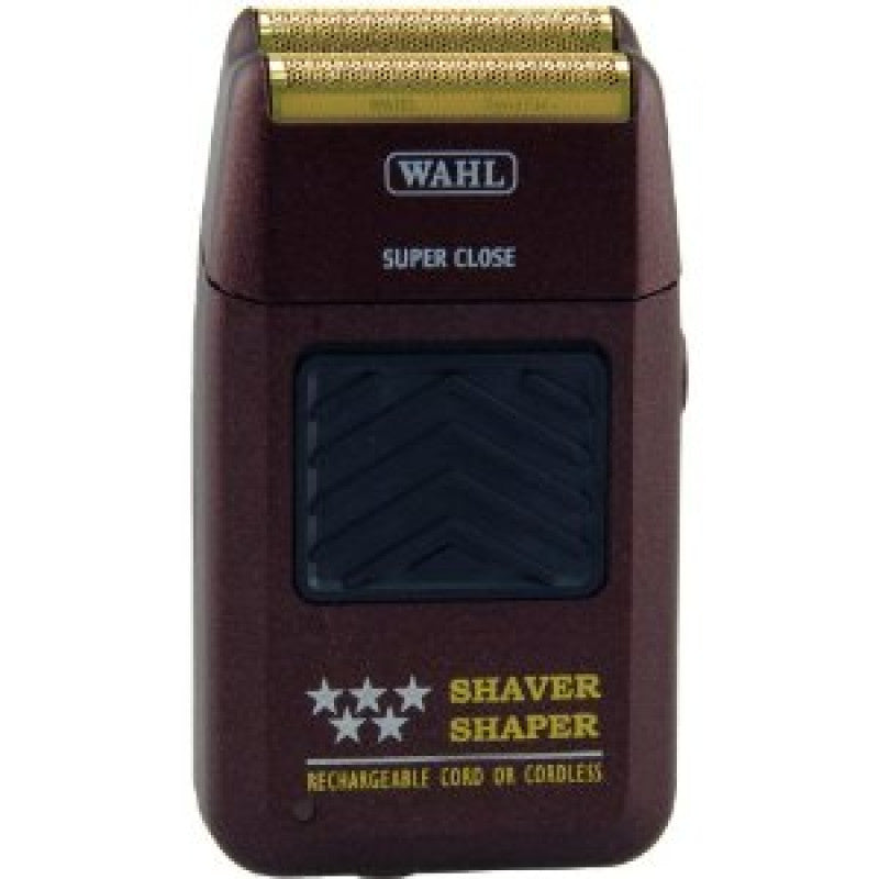 Burgundy and gold 5 Star finishing shaver, a professional grooming tool for close shaves.